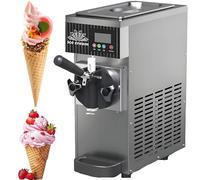 SHENGSHIYU Machine à Glace Italienne Professionnelle,Machine à Glace Italienne Comptoir,avec Pré-Refroidissement,Nettoyage Automatique Et écran LCD,pour Restaurants Et Pâtisseries Metallic