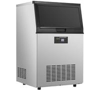 SHENGSHIYU Machine à Glaçons Industrielle - 80 kg/24 h,Compresseur 235 W,Bac 15 kg, Fenêtre de Visualisation,Acier Inoxydable,Branchement à l’Eau Courante,Épaisseur de Glace Réglable Machine Glacon