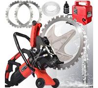 SHENGSHIYU Rainureuse Beton,Coupe sans Poussière avec Pompe à Eau,2 Lame Diamant,Motordrehzahl 2300 U/Min,Maximale Schnitttiefe 300mm,Machine à Rainurer Les Murs pour Couper Béton,Pierre,Brique