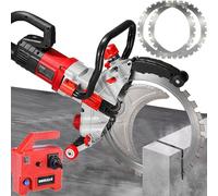 SHENGSHIYU Rainureuse pour Beton Coupe sans Poussière,Profondeur Max. 300mm | Vitesse à Vide : 3000 TR/Min scie Circulaire sans balais avec 2 Lame Diamant pour Béton,Pierre,Brique,Carrelage