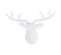 SHENGTIAN Décoration murale en forme de tête de cerf tridimensionnelle de couleur unie - Décoration murale en résine pour bureau, bar, vacances, décoration d'intérieur (blanc, taille M)