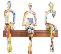 SHENGTIAN Sculpture en résine de lecture avec graffiti - Statue assise du Penseur - Sculptures abstraites - Décor de bibliothèque - Figurines en résine dorée pour décoration de bureau, salon, étagère