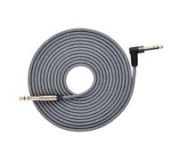 Shengxi 6,35 mm 4M Câble de Guitare Électrique, Câble D’instrument Tressé à Angle Droit TRS 1/4 Pouce Câble Guitare Électrique Ampli Câble Jack Coudé de Guitare pour Guitare Électrique Basse Clavier