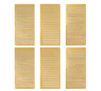 Shengxi 6 Feuilles Autocollants Numéros Alphabet, Métal Pailleté Mini Lettres Majuscules et Minuscules Autocollant, Autocollant Numéro for Scrapbooking DIY Crafts (Or)