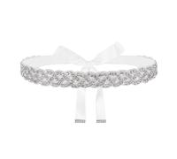 Shengxi Ceinture de Mariage en Strass - Mariée Nuptiale Femme Cristal avec Ruban de Satin - Brillant pour Robe de Bal et Embellissements