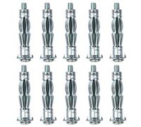 Shengxi Lot de 10 Chevilles Métalliques M6x 52 mm Chevilles Métalliques à Expansion avec Vis Cheville Métal pour Acrobat pour la Fixation de Plaque de Plâtre