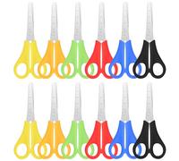 Shengxi Lot de 12 Ciseaux pour Enfants Ciseaux de Artisanat Bout Ronde Sécurité 13 cm Ciseaux à Papier avec Échelle cm pour Enfants pour Droitiers et Gauchers (6 Couleurs)