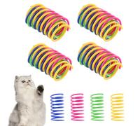 Shengxi Lot de 16 Jouets Interactifs pour Chats D'intérieur Jouets de Printemps pour Chats Colorés Jouet à Ressort en Spirale pour Chat à Secouer Mordre et Tuer Le Temps