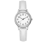 Shengxi Montre-Bracelet pour Femme Montre Femme Élégante avec Bracelet en Cuir Montre à Quartz Analogique à la Mode pour Femme Mixte Montre-Bracelet (Blanc)