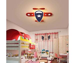 SHENGXUAN LED Plafonnier Enfant Très Mince Dimmable, Lampes de Plafond Garçon Fille Lampe De Chambre Moderne Créatif Avion, Métal Aluminium Lumière, pour Pépinière D'enfants, Avec Télécommande