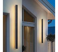 SHENGXUAN Moderne LED Terrasse Applique Murale Extérieure Noir Lampe Miroir Lumière Longue Acrylique Barre Lumineuse 3000K Éclairage Mural Salle De Bains Salon Escalier Extérieur (120CM6000K)