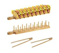 SHENGYI Support à Tacos, 2 Pièces Stand de Tacos, Plateaux-Tacos de Style avec Poignée, pour 8 Tortillas, avec 2 Pinces, Convient pour Hot-Dogs, Sandwichs