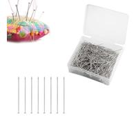 SHENGYIG 1000 Pièces Epingles à Couture, 0,65 x 35 mm Épingles Droites, avec Boîte de Rangement Transparente, Épingles avec Tête, pour Couture, Tricot, L'artisanat