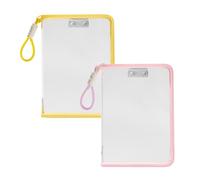 SHENGYIG 2 pièces Pochette transparente à fermeture éclair - Format A4 - Imperméable et résistant aux déchirures avec poignée - Organiseur de documents portable pour bureau, école, voyage