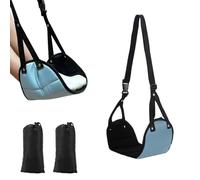 SHENGYIG 2 Pièces Repose-Pieds Avion 42x20 cm - Support Pieds Réglable avec Sangle 80 cm en Tissu Oxford Résistant - Accessoire Voyage pour Avion, Voiture, Train, Bureau ou Maison - Compact & Léger