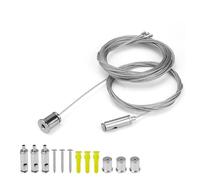 SHENGYIG 4 Pièces Câble Acier Inoxydable pour Suspension Luminaire, Longueur Réglable 1,5 mm × 2 m, Argent, pour LED Plafonnier, Salon, Salle de Bain et Bureau