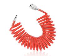 SHENGYIG 5m Tuyau Air Comprimé, Spirale Tuyau Compresseur D'air, Diamètre 12x8 mm Flexible Compresseur Air, Orange, avec Connecteur, pour la Maison, L'atelier, L'atelier de Réparation Automobile