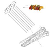 SHENGYIG Aiguilles à Roulade, 80 Pièces Brochettes pour Barbecue, Acier Inoxydable Pique Brochette, Aiguille à Viande Multifonctionnelle avec Anneau Œillets pour Légumes, Pain Viande et Grill, 15 cm