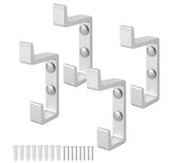 SHENGYIG Argent Patere Mural, 4 Pièce Patère Salle de Bain, Aluminium Spatial Épaissi, Patère Conception à Double Crochet, Livrée Avec Vis, Adaptée Salle Bain, Salon, Chambre