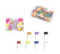 SHENGYIG Epingles à Couture, 200 Pièces Épingles Couture, Coloré Epingles Drapeaux, Forme de Drapeau et de Tête de Tulipe, pour Vêtements, Poupées, Couvre-Chefs, Projets de Bricolage