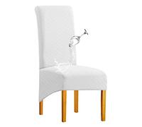 SHENGYIJING 1/2/4/6 PCS Diamond Lattice Stretch Imperméable XL Housses de Chaise pour Salle à Manger, Spandex Haut Dossier Grande Chaise de Salle à Manger Housses(Blanche,1 pièce)