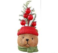 Shengyuan Décorations de vacances 3D en résine avec bonhomme de neige, Père Noël et ours pour une ambiance festive (C)