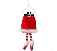 Shengyuan Jupe décorative à suspendre avec personnage espiègle pour sapin de Noël et arrangements saisonniers de vacances (rouge)