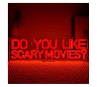 SHENHUO lampe au néon Aimez-vous les films d'horreur ? Enseigne lumineuse néon pour salle de jeux 42x21cm