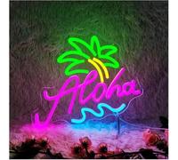 SHENHUO lampe au néon Aloha pour enseigne au néon Hawaii Tropical LED Light Beach Bar Party Decor Hello pour l'été Restaurant