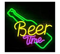 SHENHUO lampe au néon « Beer Time » pour les enseignes lumineuses au néon, lettres adaptées à la décoration murale et intensité variable
