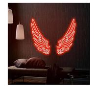 SHENHUO lampe au néon D'Ambiance Apaisante Lampe Enseigne Lumineuse Au Néon avec Ailes d'ange, Idéale pour La Décoration Murale d'un(D,25cmx50cm)