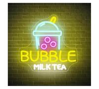SHENHUO lampe au néon Décoration lumineuse néon Bubble Milk Tea pour enseignes murales idéale pour boutique bureau ou chambre