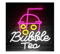 SHENHUO lampe au néon Enseigne au néon Bubble Tea Veilleuse Café Salle Fêtes Bienvenue Décoration murale