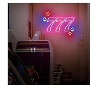 SHENHUO lampe au néon Enseigne lumineuse à 7 chiffres avec luminosité réglable, idéale pour les fêtes et pubs (37 cm x 50 cm)(A)