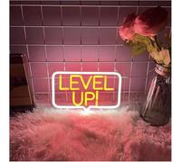 SHENHUO lampe au néon Enseigne lumineuse LED « LEVEL UP » à suspendre au mur, luminaire décoratif pour salle de jeux(30X19.5cm)