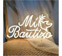 SHENHUO lampe au néon Enseigne lumineuse LED néon « Mon baptême » pour décorations de fête d'anniversaire(C)