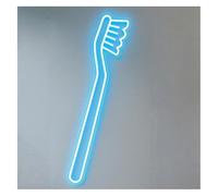 SHENHUO lampe au néon Enseigne lumineuse néon à intensité variable en forme de brosse dents, commerces et la décoration intérieure 35 cm