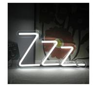 SHENHUO lampe au néon Enseignes au néon Zzz Sleep LED Light pour lit de chambre d'enfant Lampe blanche pour garçon et fille Mignon sommeil