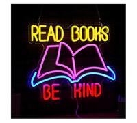SHENHUO lampe au néon Enseignes lumineuses au néon, lettres « Lisez des livres, soyez gentil », adaptées à la décoration murale