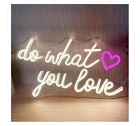 SHENHUO lampe au néon Faites ce que vous aimez, ivre d'amour pour enseigne au néon LED, anniversaire, enterrement de vie jeune fille maison(Blanc)