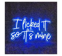 SHENHUO lampe au néon Je l'ai léché c'est donc à moi pour les lettres au néon lumière LED pour bar club mariage anniversaire décoration murale(Bleu)