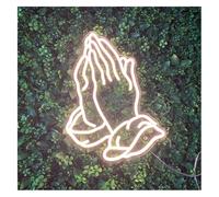 SHENHUO lampe au néon Lampe LED néon mains en prière, esthétique, montage mural, décoration d'intérieur, polyvalente, pour magasin, 45 cm(WARM WHITE)