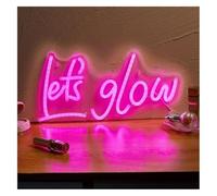 SHENHUO lampe au néon « Let's Glow » : enseigne lumineuse néon, décoration murale, art décoratif pour enterrement de vie jeune fille(B)