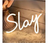 SHENHUO lampe au néon Lettres lumineuses LED néon « Slay » pour salle de jeux, bar ou soirée, décoration murale, 30x21,5cm