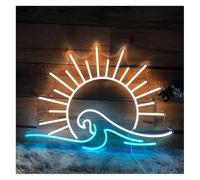 SHENHUO lampe au néon Lumière néon Sun pour Wave, idéale pour une décoration murale (30 cm x 50 cm)