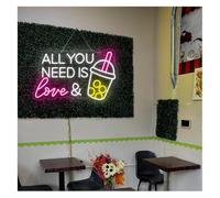 SHENHUO lampe au néon Néon Enseignes lumineuses Decor All You Need Is Love Boba Signe De
