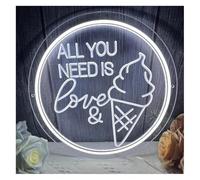 SHENHUO lampe au néon Néon Enseignes lumineuses Decor Enseigne Lumineuse All You Need Is Love Et Glaces