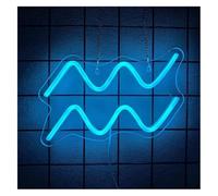 SHENHUO lampe au néon Panneau néon ondulé bleu clair pour fêtes en bord de mer