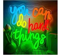 SHENHUO lampe au néon Vous pouvez faire des choses difficiles pour enseigne au néon pour décoration murale pour lumière pour chambre à coucher