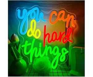 SHENHUO lampe au néon Vous pouvez faire des choses difficiles pour enseigne au néon pour décoration murale pour lumière pour chambre à coucher